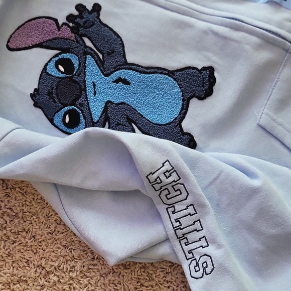 STITCH Disney full zip sweatshirt, hoodie, blue, large - Picture 10 of 16